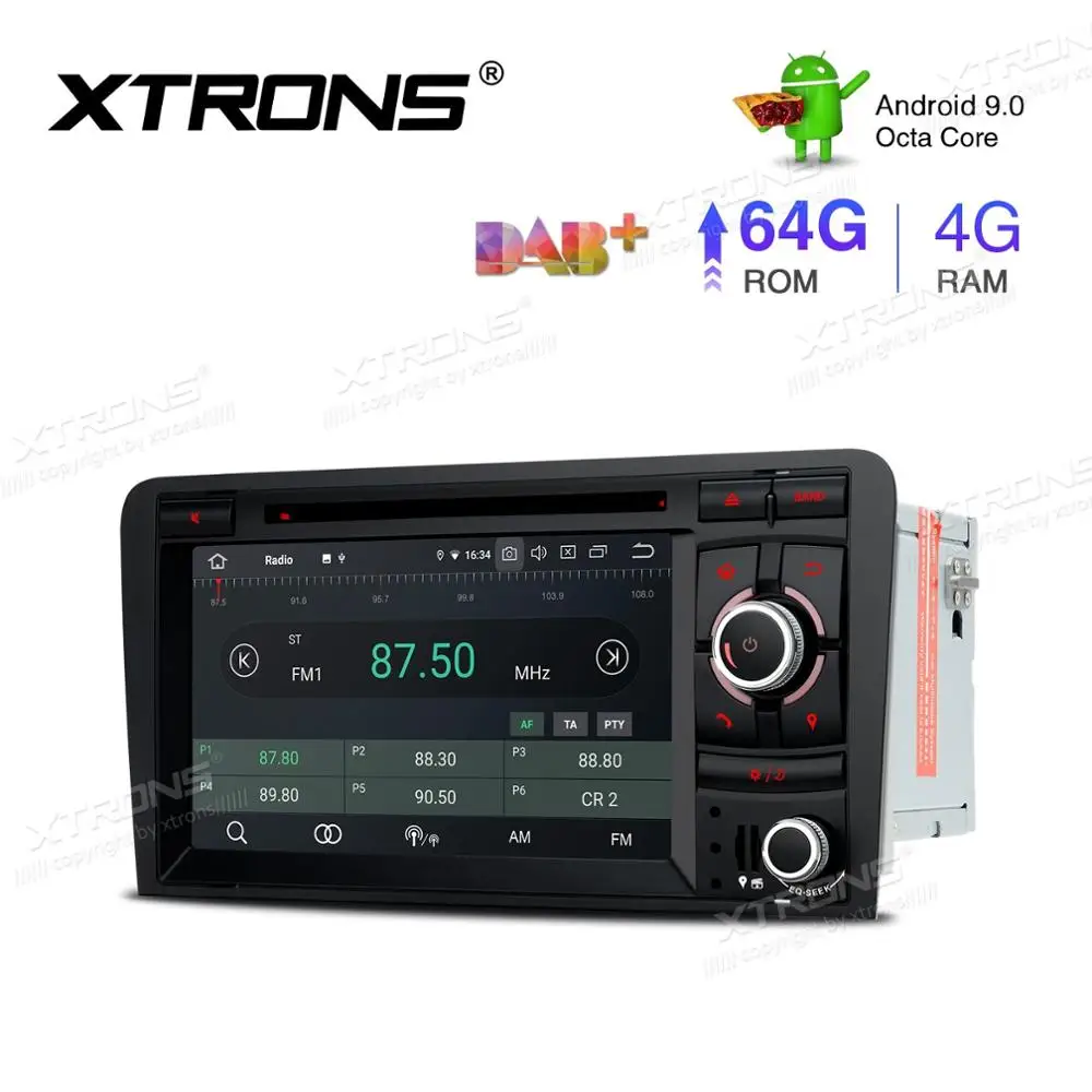 Perfect 7" Android 9.0 Car DVD Multimedia GPS Radio for Audi A3 2003-2012 & S3 2006-2012 & RS3 2011-2012 with Wi-Fi BT 4GB RAM 64GB ROM 2