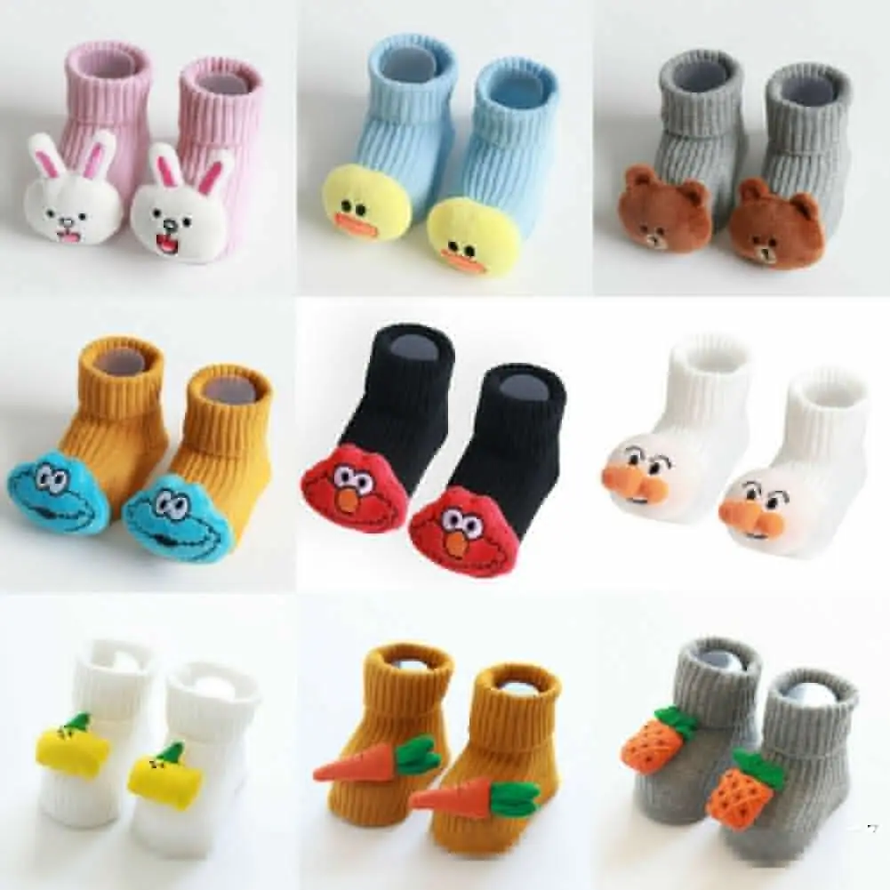 От 0 до 3 лет милые хлопковые носки-тапочки для новорожденных девочек Нескользящие Носки с рисунком для маленьких мальчиков и девочек От 0 до 3 лет