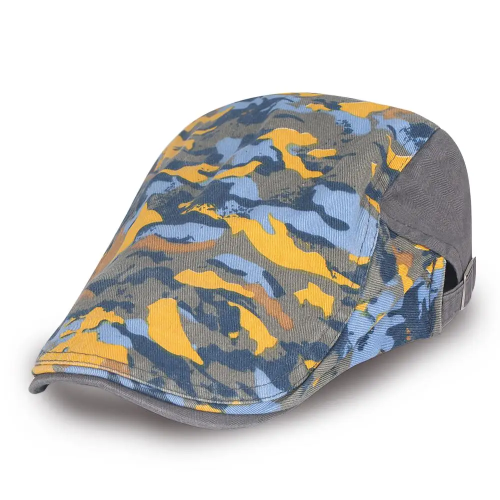 Mens Winter Flat Beret Bonnet Womens British Painter Newsboy Cap Children Camouflage Breathable Beanies Driving Vintage Cotton