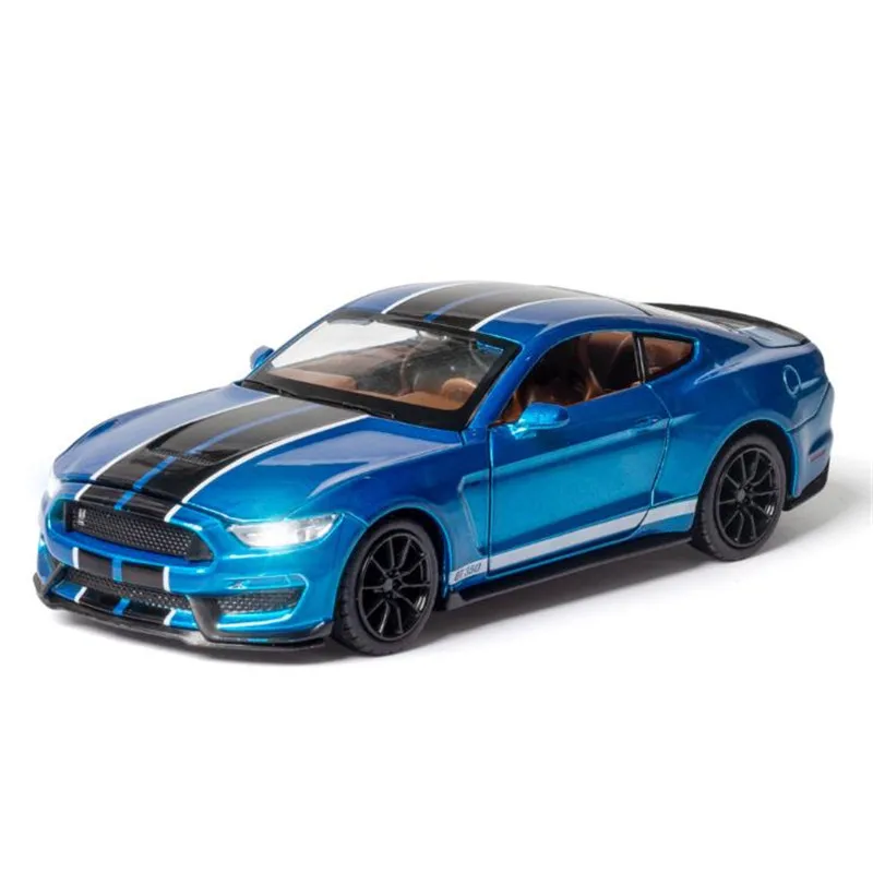 1/32 Mustang Shelby GT350 Игрушечная модель автомобиля из сплава модифицированная мигающая