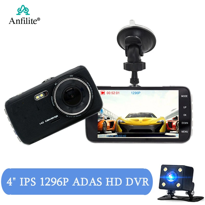 

Anfilite 4 Inch Full HD 1296P ADAS Car Driving Recorder Vehicle Camera DVR Dashcam With Motion Detection Night Vision G Sensor