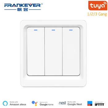 

FrankEver Smart Wall Light Switch Wireless Switches Home Automation EU 1/2/3 Gang Work with IFTTT Alexa