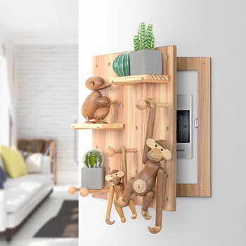 

Meter Hole Cover Box Decoration Electric Distribution Creative Solid Wood Frame Hook