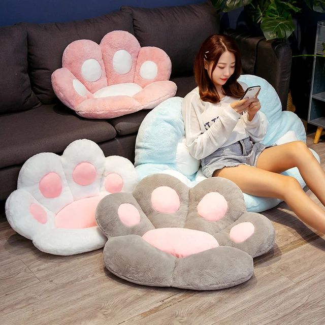 2 Sizes INS Hot Sale Lovely Plush Bear Paw Cushion Pillow Soft Stuffed Seat Sofa Indoor I Wanna Hug One!