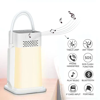 

Foldable With Bluetooth Speaker Outdoor MP3 Player LED Desk Lamp Night Light Warm Light Adjustable Brightness