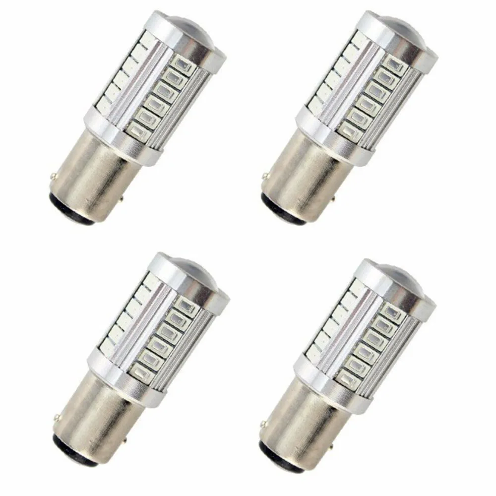 4 шт. 33LED Canbus задний стоп сигнал лампа DRL 1157 BAY15D P21/5W 5630 красный|Сигнальная лампа| |