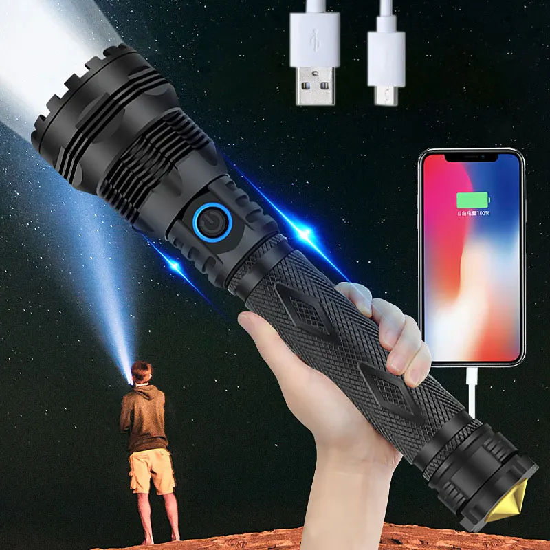 Уличный мощный светильник с зумом P70, вспышка, светильник type-C, быстрая зарядка, мощный светодиодный, водонепроницаемый, разработанный, Troch Lanterna