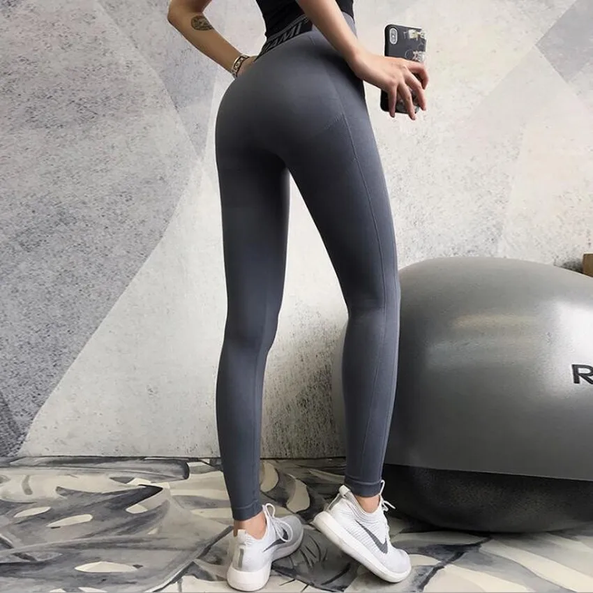 Высокая талия Бесшовные штаны для йоги спортивные Леггинсы женщин тренировки