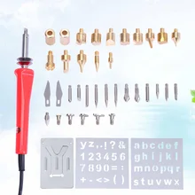 37 pçs kit de solda ferro de solda multi dicas ferramenta de solda ferramentas de ferro de solda com plugue dos eua (punho vermelho)