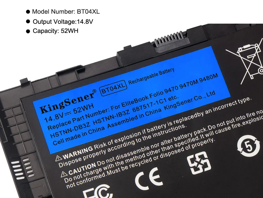 KingSener Новый BT04XL Батарея для HP EliteBook Фолио 9470 м 9480 HSTNN IB3Z DB3Z I10C BA06 687517 1C1 687945 001