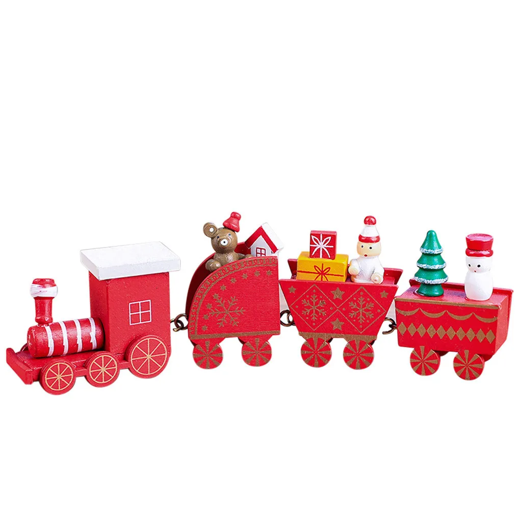 Christmas Train Wood for Home Xmas Tree Holiday Party Christmas Decoration kid toys gift new year Ornament navidad - Цвет: D