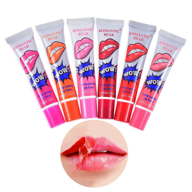 Amazing 6 Colors Peel Off Liquid Lipstick Waterproof Long Lasting Lip Gloss Mask Moisturizer Makeup Tear 2