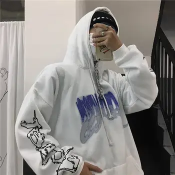 

Aulead 2020 Cool Women Hoodie Streetwear High Street Sweatshirt Hoody White Long Sleeves Hip Hop Spring Winter Punk Sweatshirt 5