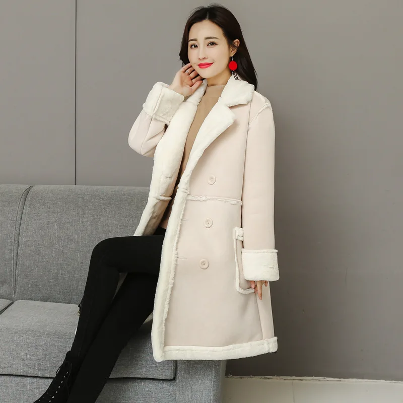 

3788 #2018 Winter Korean-style New Style Harajuku Rabbit Mink Hair Joint Thick Mid-length Woolen Slimming