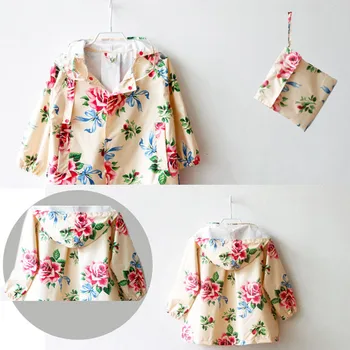 

2019 HOT Children Kids Boy Girl Raincoat Rain Floral Print Lightweight Rainwear Slicker New 916