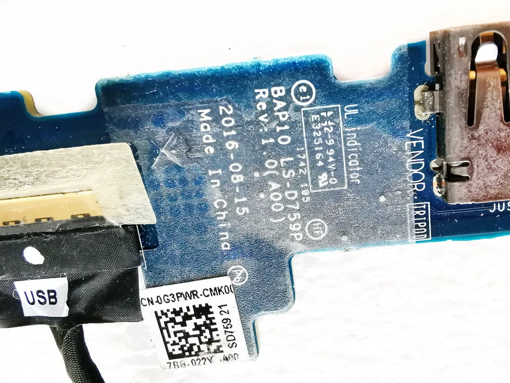 Для Dell 15 R3 R4 17 R4 R5 Плата USB 15 R3 R4 17 R4 R5 BAP10 LS-D759P CN-0G3PWR испытанное хорошее