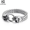 KALEN Punk Stainless Steel Skull Charm Bracelet Men Mesh Chain Bangle Man Jewelry Accessories ► Photo 1/6