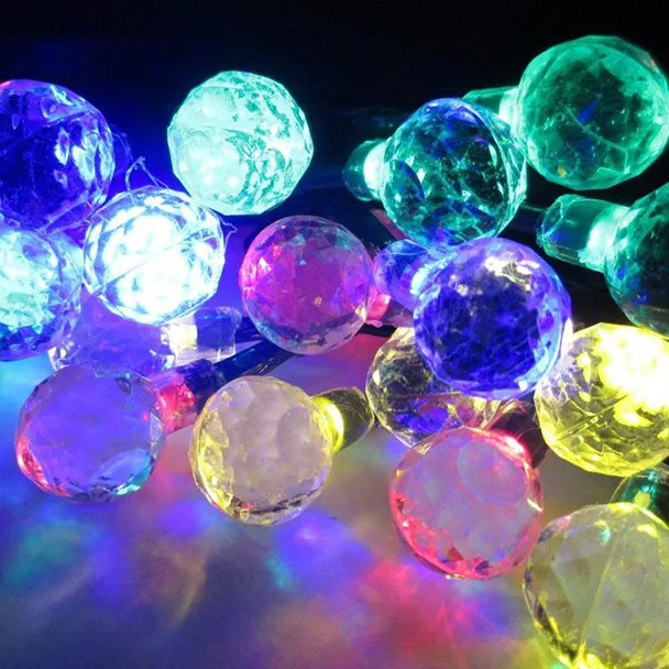 6,5 м 30LED солнечный светильник s гирлянда хрустальный шар светильник Свадебная вечеринка Открытый Декор Регулируемая длина декоративный светильник F1217