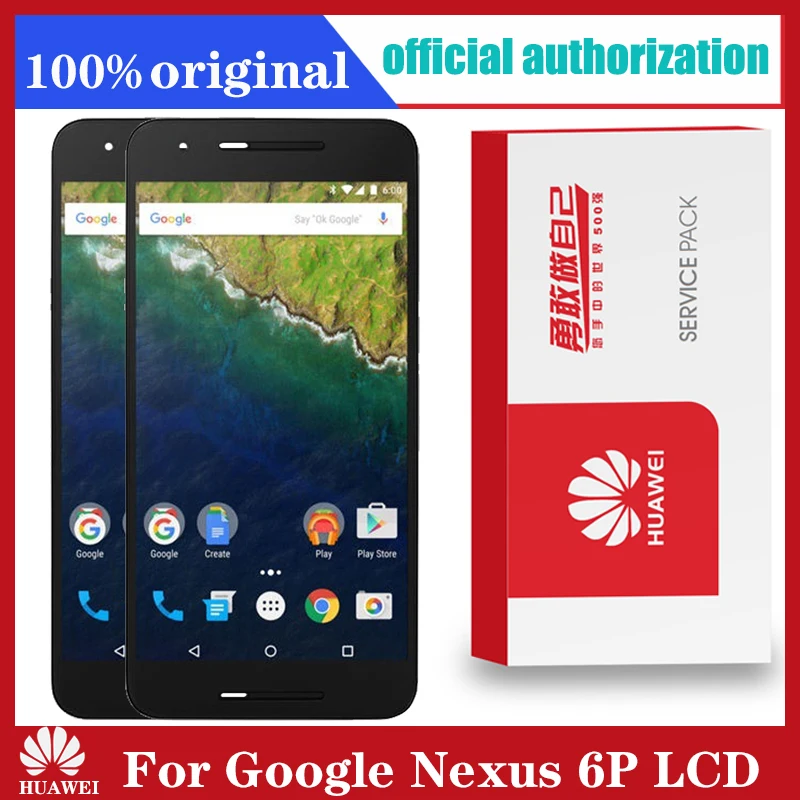 Оригинальный ЖК-дисплей 5 7 &quotдля Huawei Google Nexus 6P сенсорный экран дигитайзер с