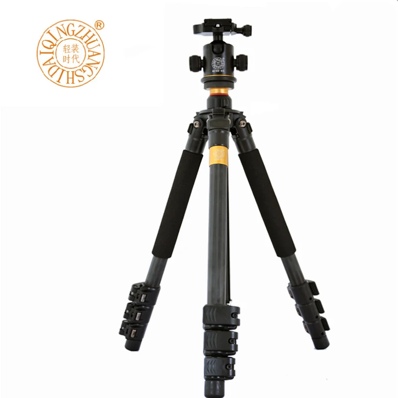 QZSD Q472 Professional Photographic Carbon Fiber Tripod With 36mm Ball Head For Digital DSLR Tripe Para Camera Stand