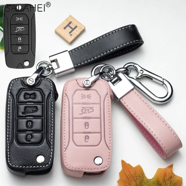 Leder Auto Schlüssel Remote Abdeckung Volle Fall Für Jeep Renegade 2016  Flip Folding Keychain Schutz Auto Zubehör Ring Styling - AliExpress