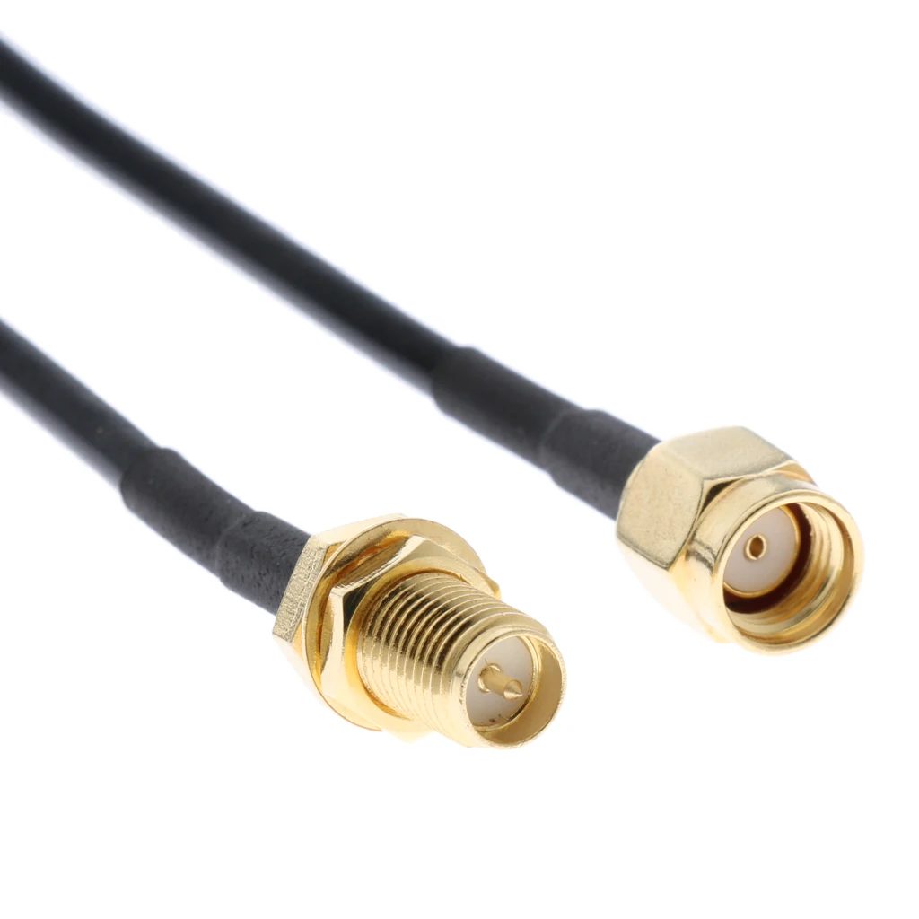 2Pcs Antenna Adapter, RP SMA Male to RP SMA Female Extension Cable Connector for WiFi Wireless Router & Network Card (65.6feet)