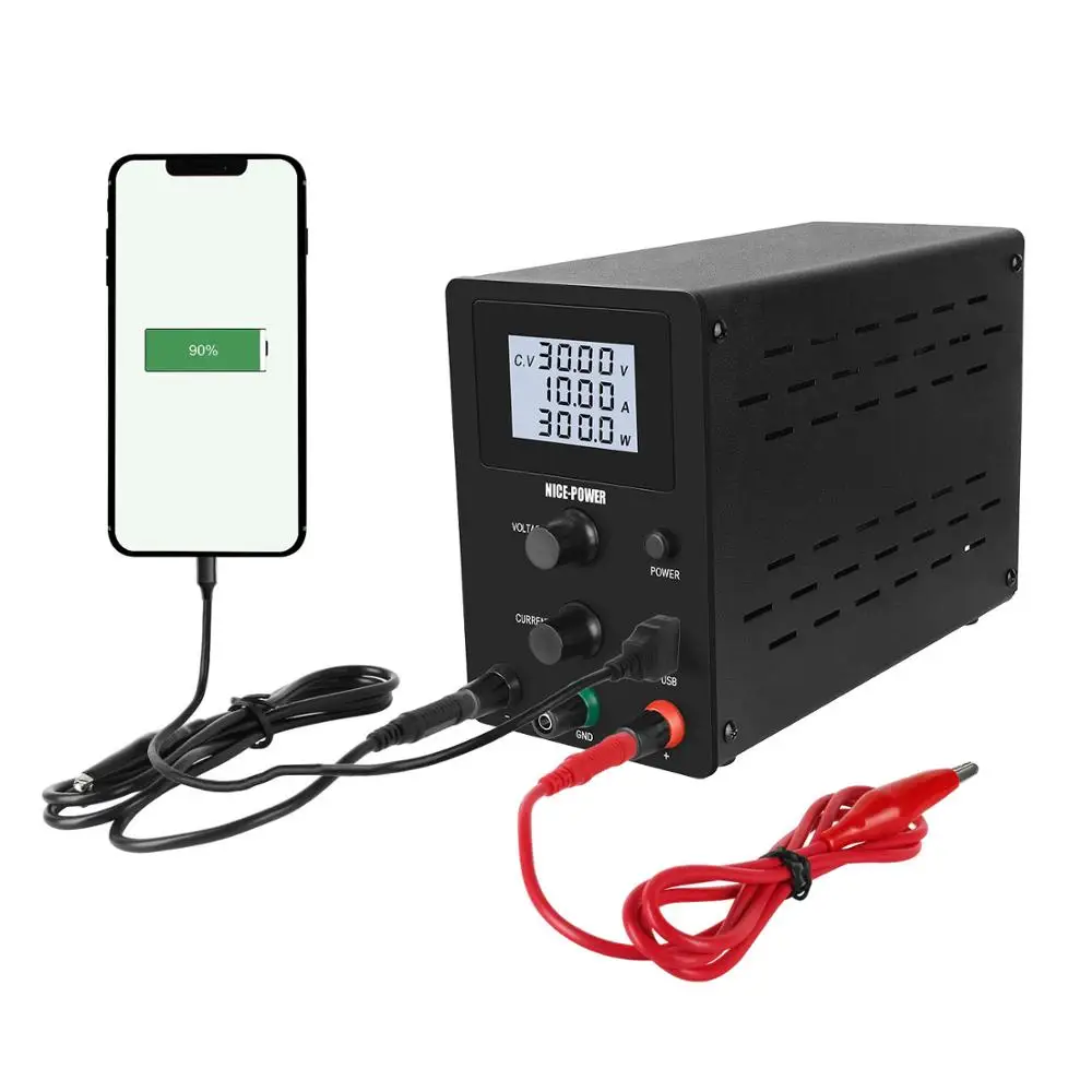 

lab Power Supply Adjustable Voltage Regulated DC Switching Power Supplies 30V10A Bench Power Source LCD 3/4 Digital Display