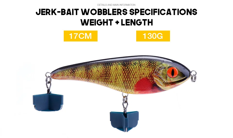 VTAVTA 17cm 130g Suspending Jerkbait Lure Pike Wobblers Fishing Lures Sinking Artificial Bait Hard Crankbaits Fishing Tackle VIB 011