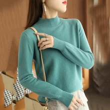 

Warm Women Sweater Turtleneck Pullover 2021 Autumn Winter Long Sleeve Basic Solid Sweaters Female Jumpers Top