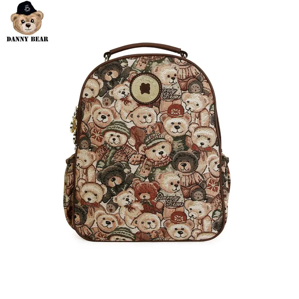 Danny Bear Green Elf Bear серия ткань для рюкзаков, Студенческая школьная сумка, модная DTB9915521-032