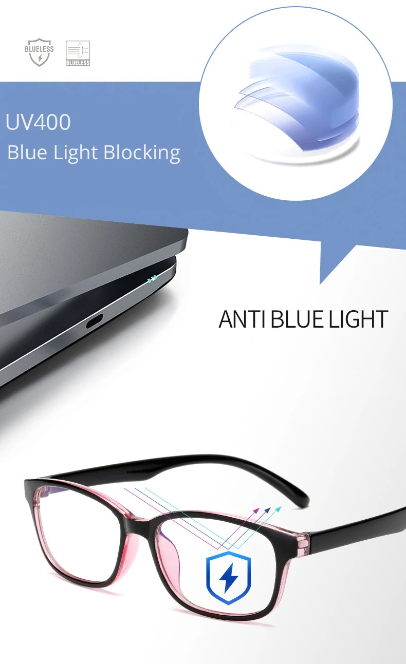 New Filter Computer Glasses For Blocking UV Anti Blue Light Eye Eyestrain Transition Photochromic Gaming Glasses Women Men UV400