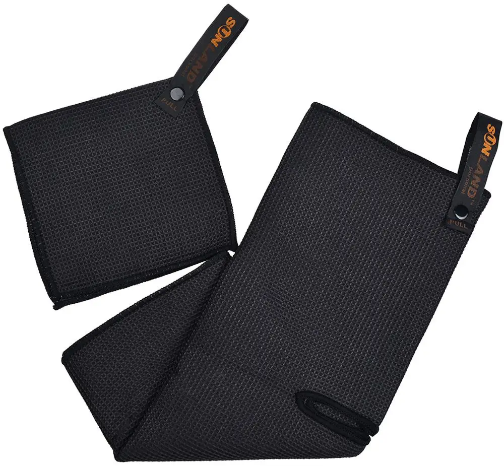 Microfiber Deep Waffle Weave Golf Towels Set With Hook Free Balls Towel Pocket Golf Ball Towel Outdoor 14inX29in