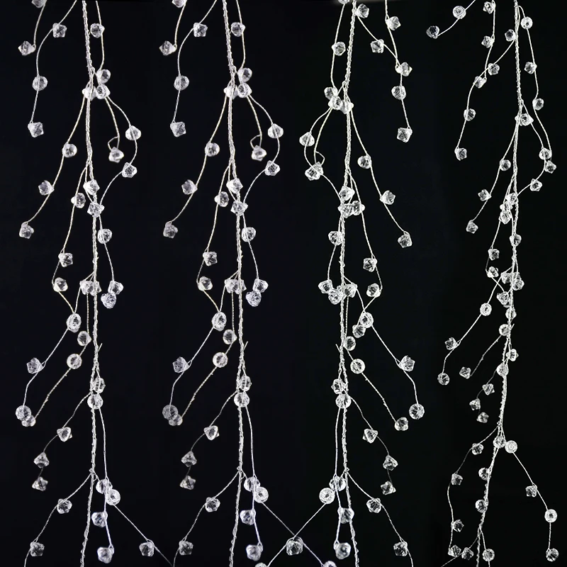100/120/150cm Acrylic Crystal Bead Curtain Clear Water Drop Diamond Shape Branch String Garland For Wedding Party Decor Supplies