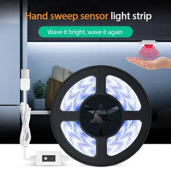 

USB Hand Sweep Sensor LED Strip Light Flexible Diode Tape Hand Wave Motion Smart Switch Strips Infinite Dimming Lighting Strip