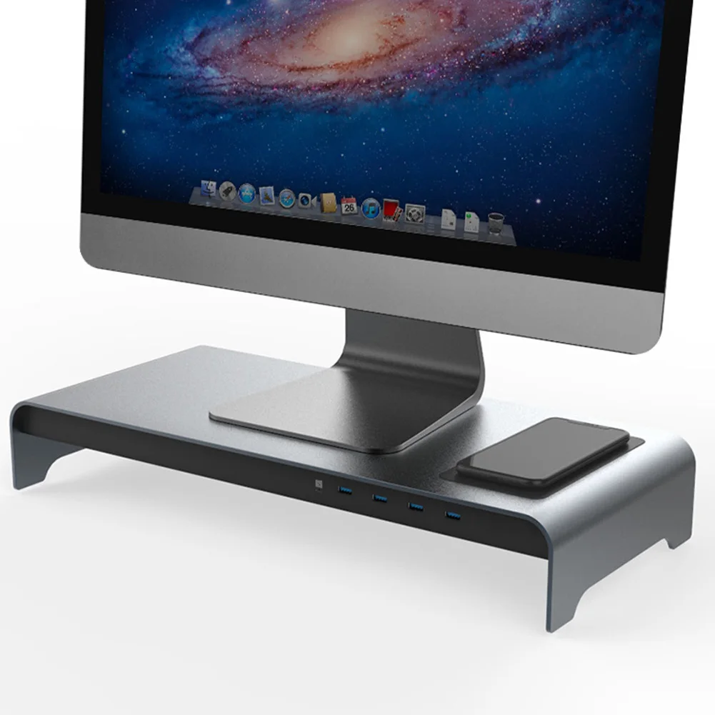 

Smart Base Aluminum Alloy Computer Laptop Base Stand with 4 USB 3.0 Port HSJ-19