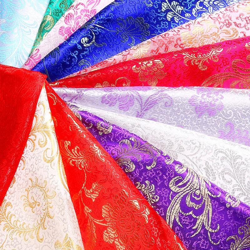 Свадебное украшение Белая парча ткань сатин жаккард cheongsam ткань вечернее платье ткань JA27