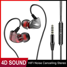 HIFI Noise Cancelling Stereo Earphones 3.5mm Sound Sport Headset Gaming Wired Heavey Stereo For Xiaomi Huawei Samsung Laptop