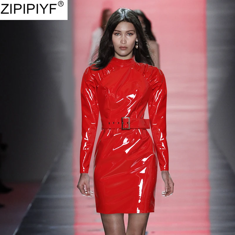 Шикарное блестящее платье из искусственной кожи 2020 женские весенне-летние