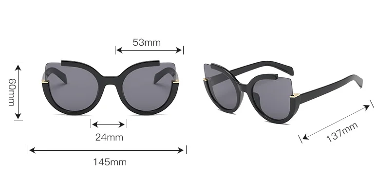 Новая мода ретро дизайнерские Супер круглые очки кошачий глаз женские солнцезащитные очки полная оправа очки водительские очки