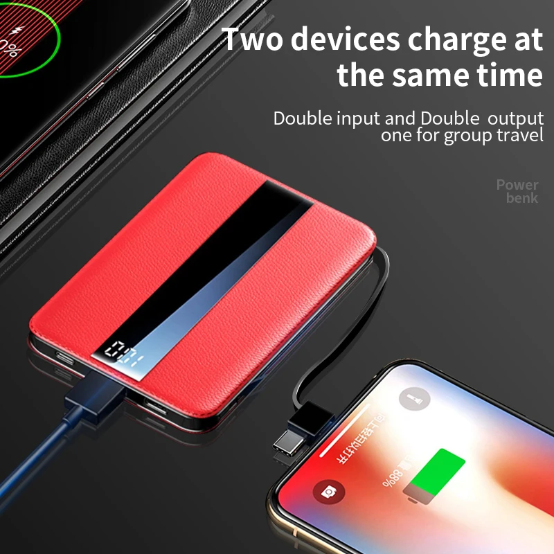 WK светильник mi ni power Bank 10000 мАч USB портативное зарядное устройство power bank для быстрой зарядки умный экран дисплей мощность для Xiaomi mi