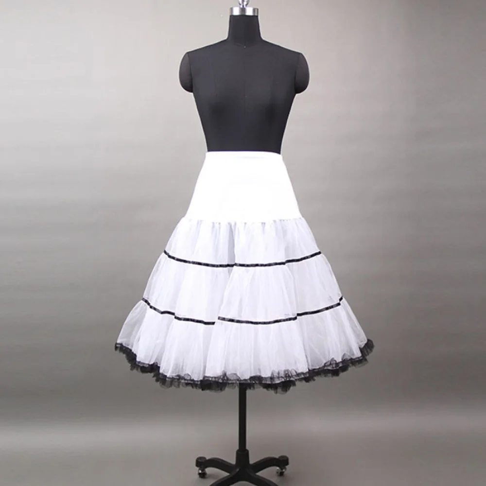 Black Vintage Skirt Underskirt for Wedding Party Women High Waist Puffy Ball Gown Retro Rockabilly Swing Petticoat Underdress