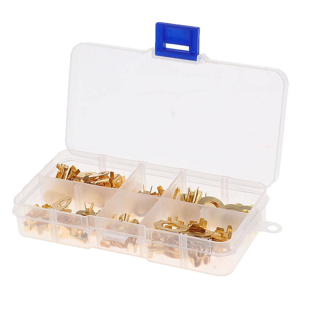 100 Pieces Non-Insulated Ring Fork U-type Female Terminals Cable Wire Connectors