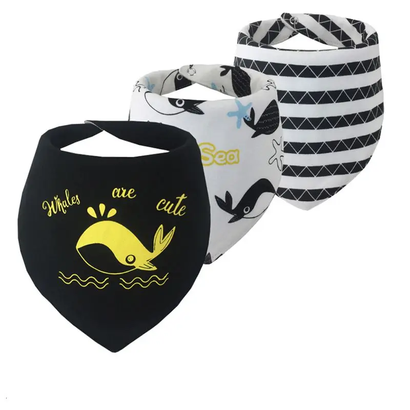3 шт./лот хлопковые детские нагрудники шарф муслин Репсовая ткань бандана для