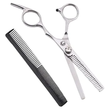 

2pcs Scissors Comb Set Fine Cutting Comb Barber Hair Trimming Teeth Scissors