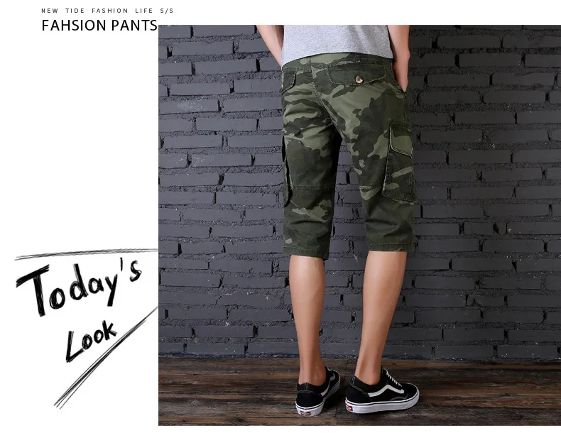 Men Camouflage Bags Bib Overall Summer New Style Europe And America Youth Casual Pants Popular Brand Uniform Capri Pants