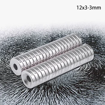 

10~250PCS 12x3-3 Stong Neodymium Magnets Disc 12x3 mm Hole 3mm Minor Diameter Magnet Round Countersunk Magnetic 12*3-3 mm 12*3