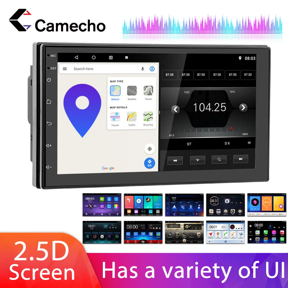 Автомагнитола Camecho 2DIN 7 дюймов с емкостным сенсорным экраном MP5-плеер Bluetooth Wi-Fi GPS
