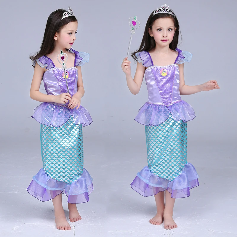 

Little Mermaid Princess Clothes Fancy Kid Girls Mermaid Dresses Christmas Carnival Party Cosplay Costumes Halloween 4-12Years