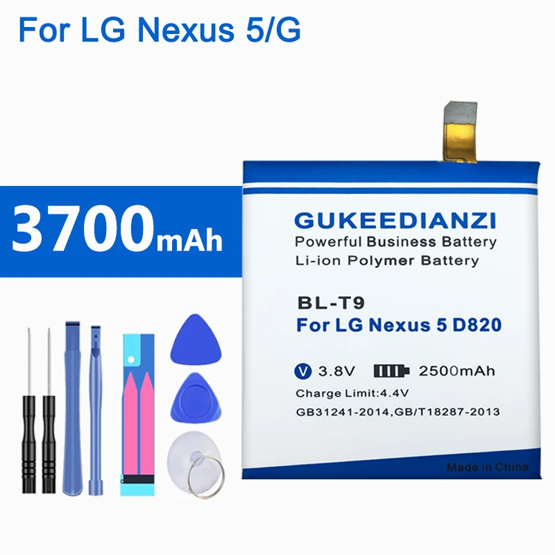 Аккумуляторная батарея GUKEEDIANZI BL T9 3700 мАч для LG Google Nexus 5 / G E980 D820 D821 Megalodon D8 2019
