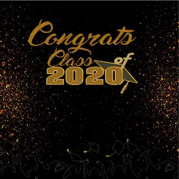 

8x8FT Gold Black Personalized Congrats Class of 2020 Graduation Congratulations Custom Photo Backgrounds Backdrops Vinyl